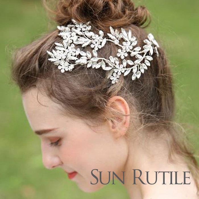 ウェディング ブライダル ヘッドドレス 結婚式 挙式 きらきら ヘアアクセサリー 髪飾り 花嫁さま ヘッドアクセサリー P 08 Sun Rutile 通販 Yahoo ショッピング