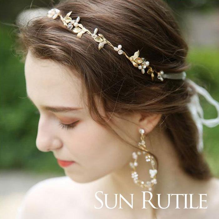 ヘッドアクセサリー リボンカチューシャ ヘッドドレス ウエディング ブライダル ヘッドピース ヘアアクセサリー 髪飾り パーティー華奢 アクセ R 10 Sun Rutile 通販 Yahoo ショッピング