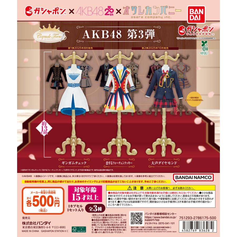 Capsule トルソー AKB48 第3弾 【全3種 コンプリート セット 