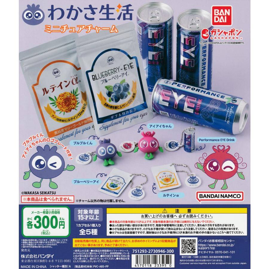 わかさ生活 ミニチュアチャーム [全5種セット フルコンプ