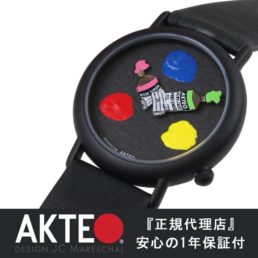 腕時計 レディース ブランド カジュアル おしゃれ メンズ アクテオ Akteo 牛革 革 グッズ ペイント 時計 フランス製 送料無料 Paint 03 34mm ブラック Akt Suns Calif 通販 Yahoo ショッピング