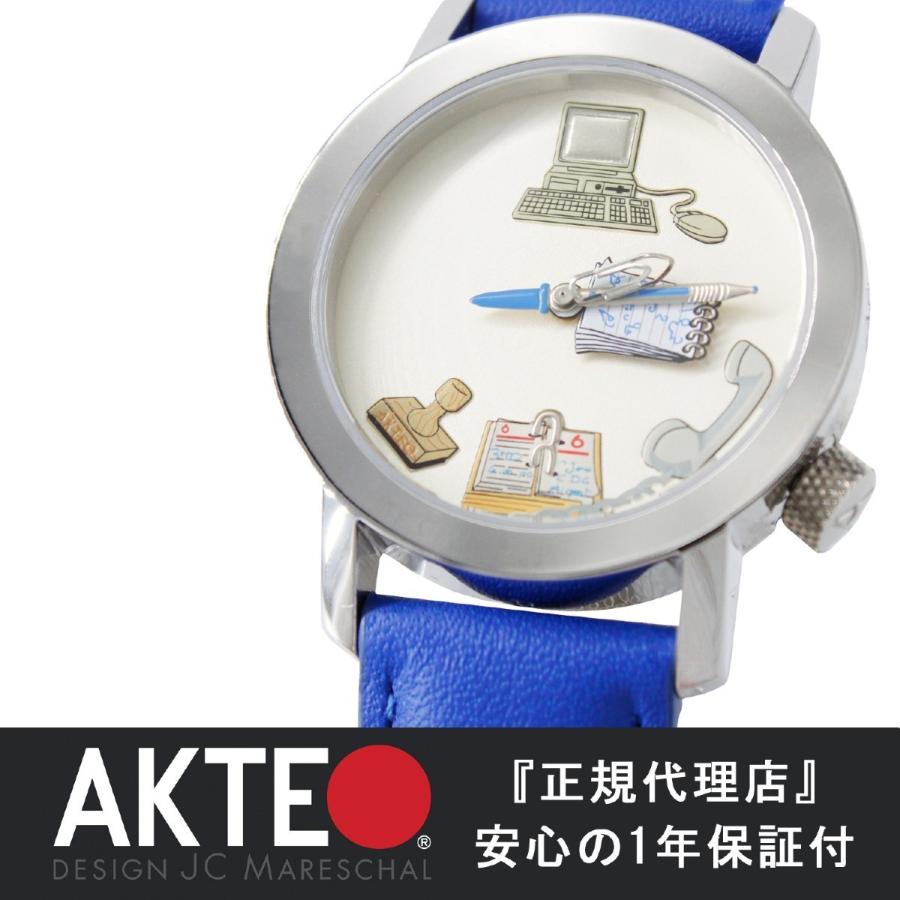 アウトレット 大阪 腕時計 レディース ブランド カジュアル おしゃれ メンズ アクテオ Akteo 牛革 秘書 仕事 フランス製 送料無料 Secretary 01 34mm ブルー 一 番 安い Www Soygoogleable Com