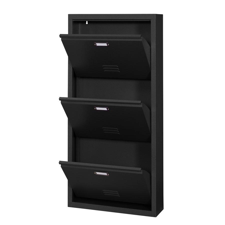 東谷 シューズラック おしゃれ スリム 縦長 シューズボックス 3段