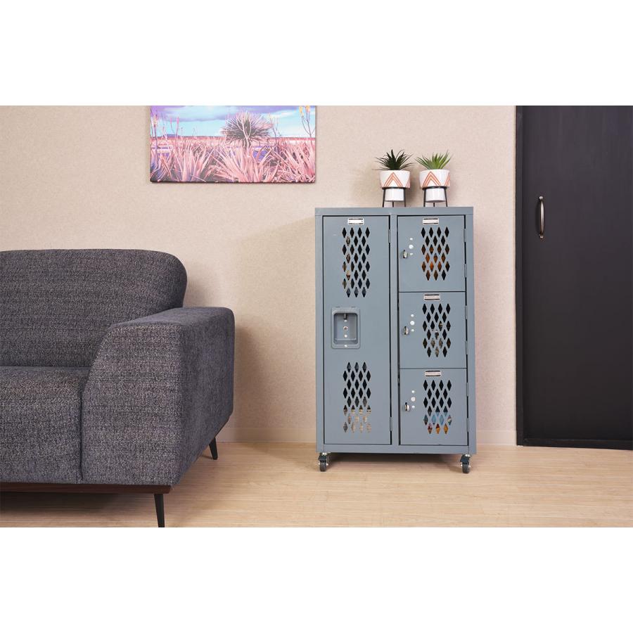 東谷 ロッカー スチール 鍵 おしゃれ チェスト ブランド 3段 6段 キャビネット サイドワゴン 収納棚 収納ボックス 西海岸インテリア アメリカン | 東谷 | 07