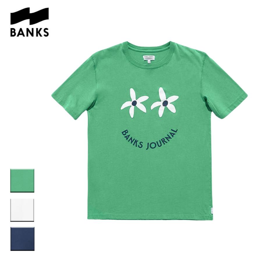 Banks バンクス Tシャツ 半袖 メンズ レディース ブランド おしゃれ オーガニックコットン ロゴ 花 スマイル ボタニカル 緑 白 Ooo Bak Ats0703 Suns Calif 通販 Yahoo ショッピング