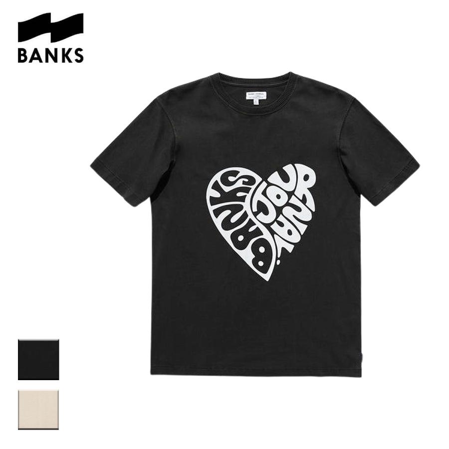 BANKS バンクス Tシャツ 半袖 メンズ レディース ブランド おしゃれ オーガニックコットン ロゴ ハート ハートマーク サーフ 黒 OOO｜sunscalif