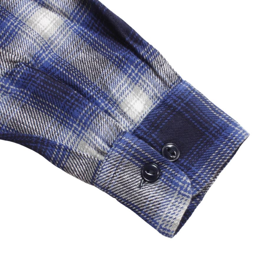 チェックシャツ メンズ ブランド ネイビー 青 オープンシャツ オープンカラーシャツ ネルシャツ 開襟 長袖 シャツ 長袖シャツ チェック柄 Bgm Suns Calif 通販 Yahoo ショッピング