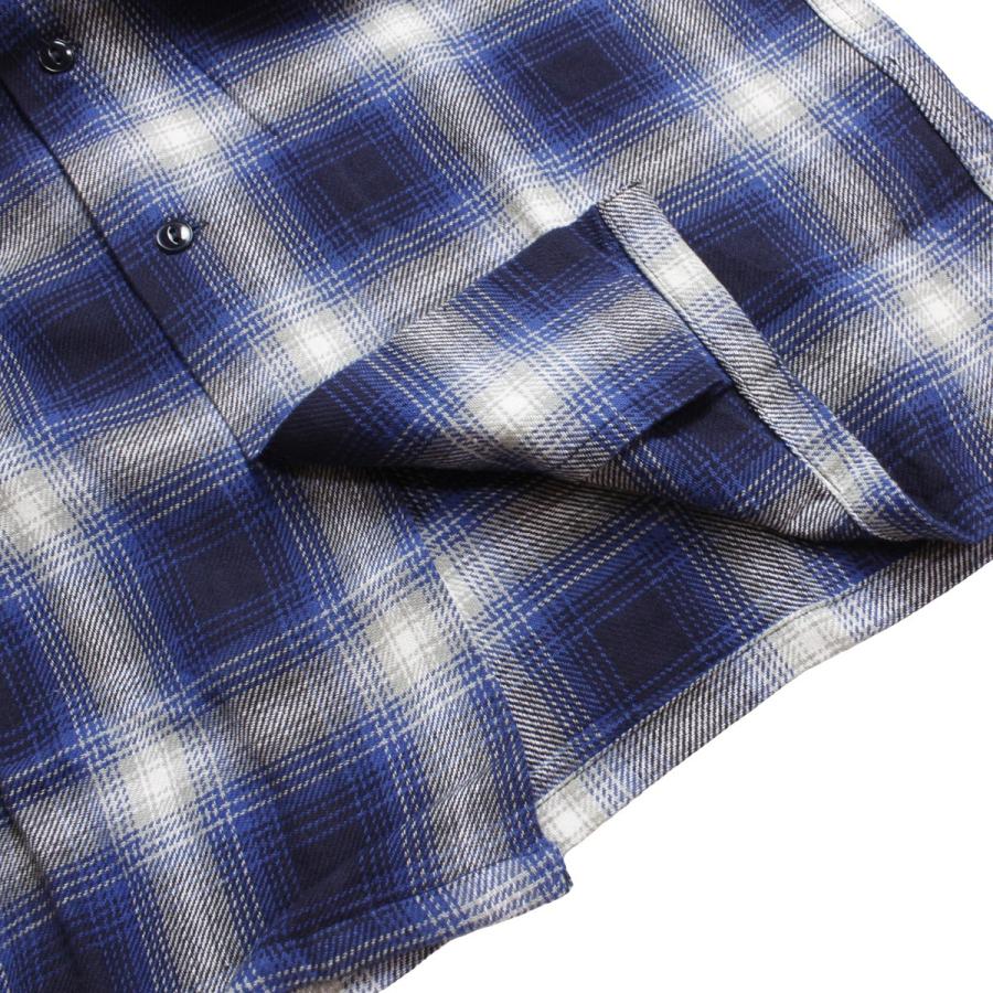 チェックシャツ メンズ ブランド ネイビー 青 オープンシャツ オープンカラーシャツ ネルシャツ 開襟 長袖 シャツ 長袖シャツ チェック柄 Bgm Suns Calif 通販 Yahoo ショッピング