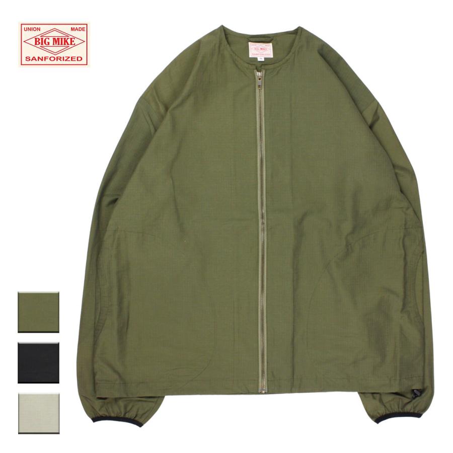 円 最新発見 ビッグマイク ジャケット ノーカラージャケット メンズ ブランド おしゃれ スタンドカラージャケット スイングトップ パッカブル アメカジ 黒 カーキ