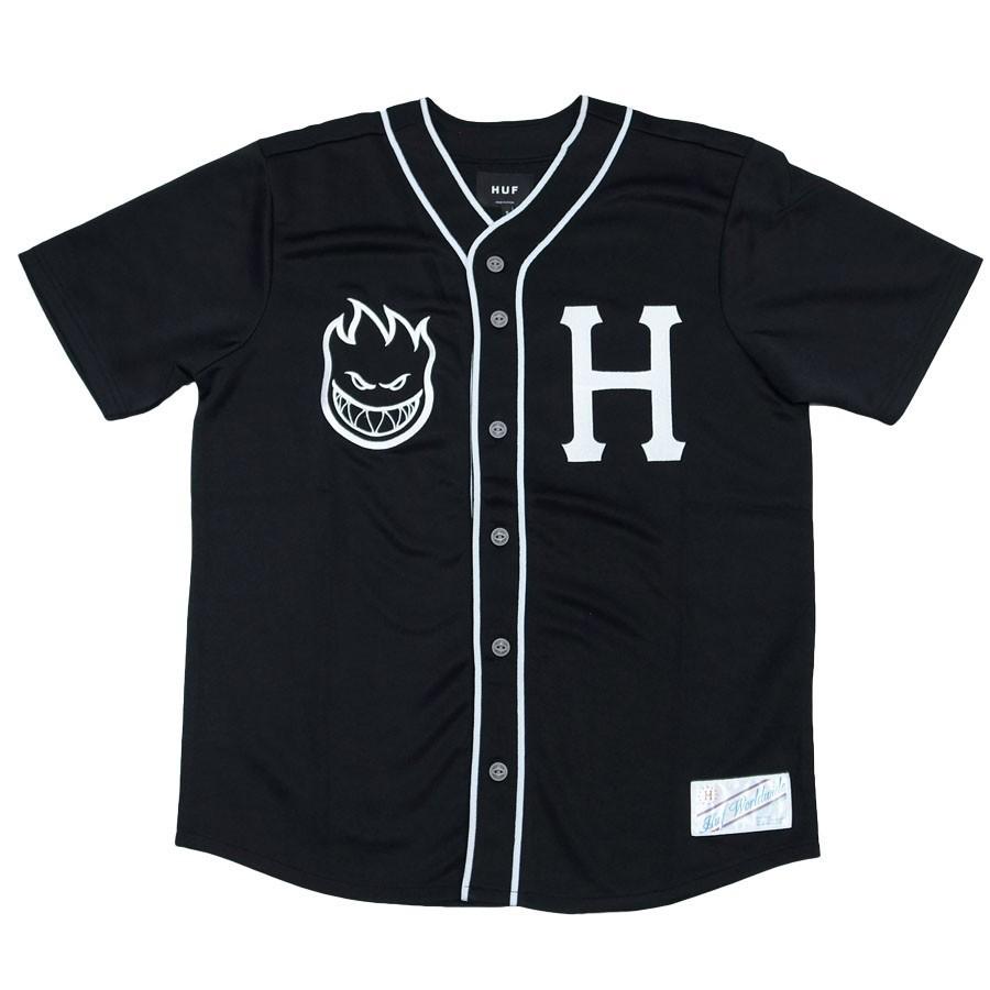 メンズ シャツ 半袖 HUF SPITFIRE ハフ スピットファイア コラボ ジェリー ベースボール BASEBALL JERSEY 3色 OOO｜sunscalif｜03