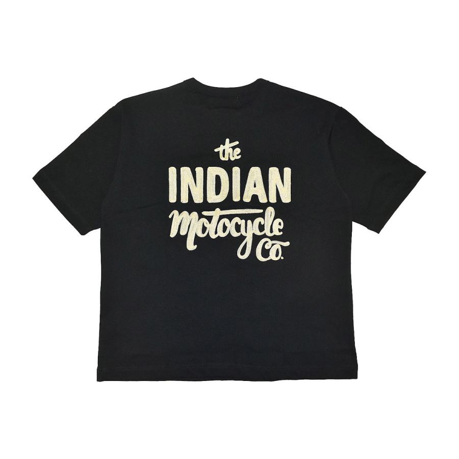 Indian Motocycle Tシャツ CHIEF 刺繍 黒 M INDIAN（インディアン） tシャツ 半袖 メンズ レディース ブランド