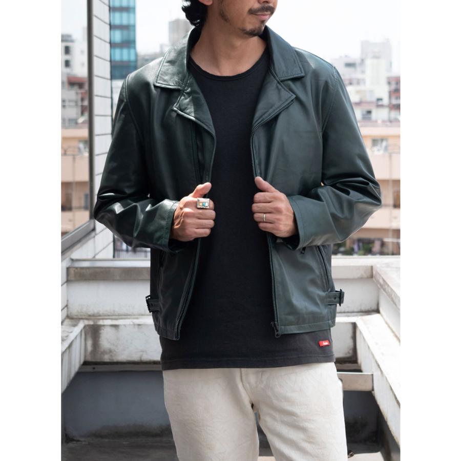 インディアン インディアンモトサイクル ライダースジャケット レザージャケット メンズ ブランド ライダース ダブル おしゃれ 黒 緑 グリーン Ind Il 241 Suns Calif 通販 Yahoo ショッピング