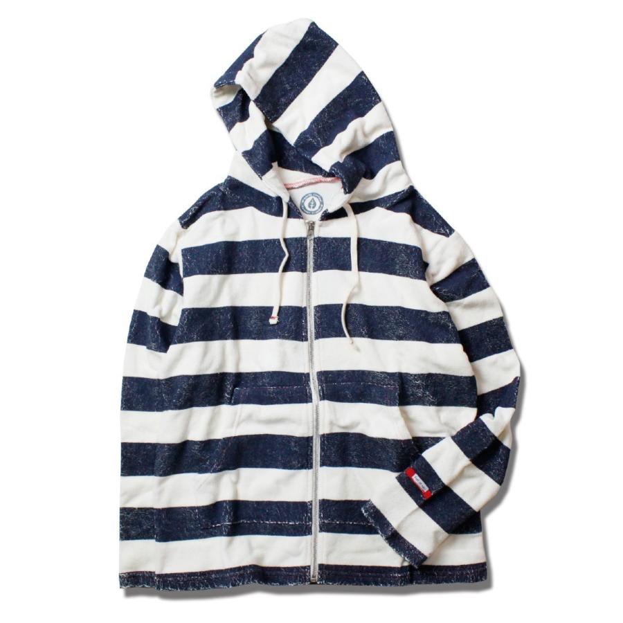 パイル地パーカー ルームウェア ボーダー メンズ レディース ブランド パーカー ジップアップパーカー ジップ オーガニックコットン パイル 部屋着 Oes Op 001b Suns Calif 通販 Yahoo ショッピング