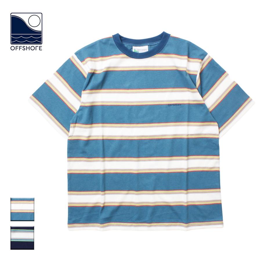Offshore オフショア Tシャツ メンズ ブランド レディース 半袖 おしゃれ ボーダー柄 マルチボーダー サーフ サーフブランド 水色 青 Ofs Os21 2cs 015w Suns Calif 通販 Yahoo ショッピング
