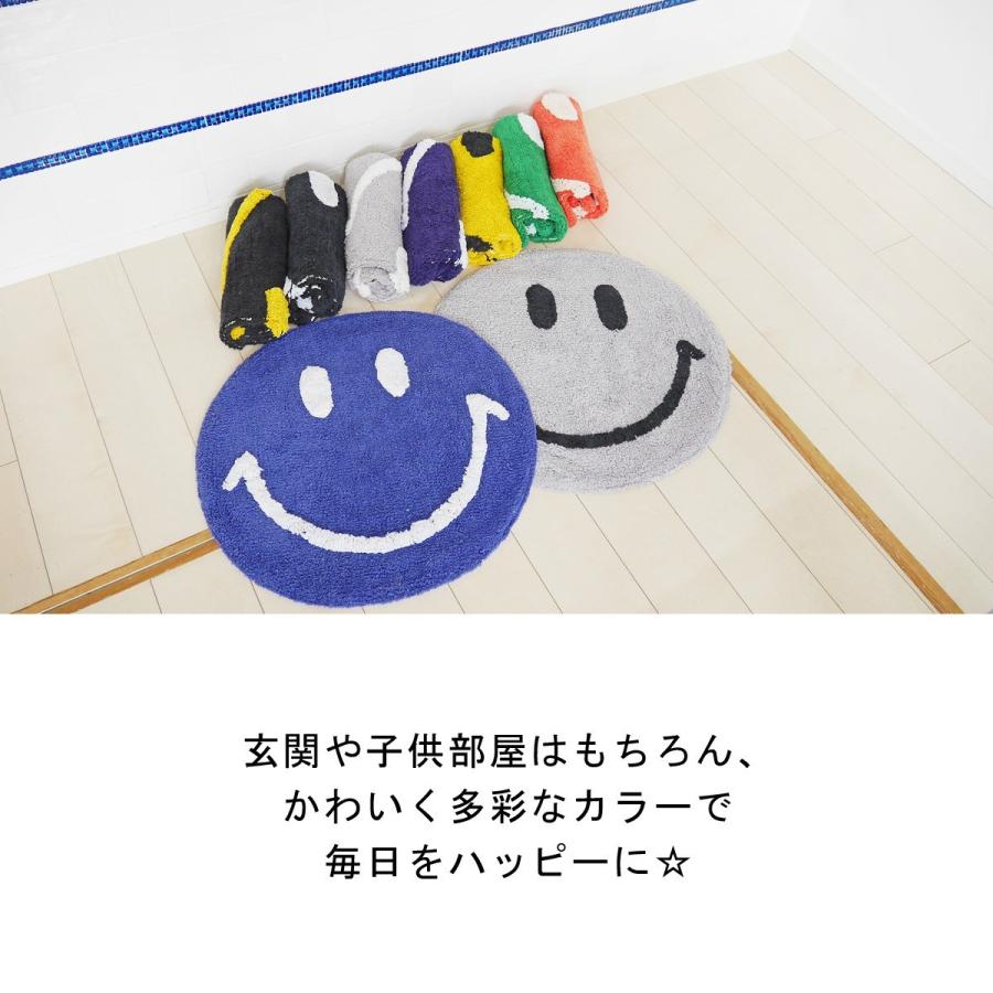 ニコちゃん グッズ にこちゃん ラグマット おしゃれ 安い ニコちゃんマーク 雑貨 玄関マット スマイル マット 円形 送料無料 Sml 01 Suns Calif 通販 Yahoo ショッピング