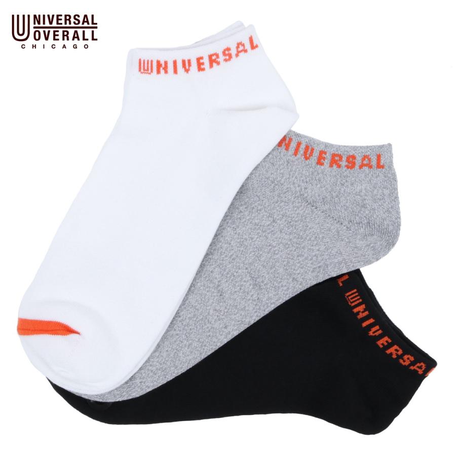 ユニバーサルオーバーオール 靴下 メンズ ブランド くるぶし おしゃれ プレゼント 3足 3足セット ソックス アンクルソックス 短い ロゴ 白 黒 Uvs Lu 309 Suns Calif 通販 Yahoo ショッピング