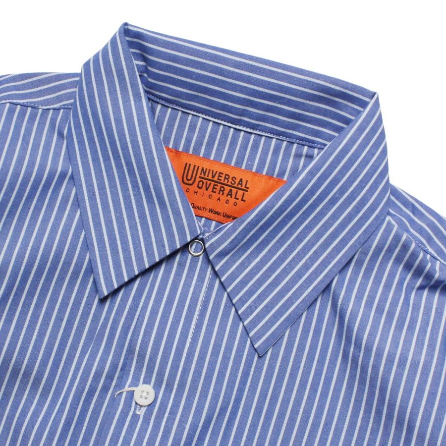 シャツ メンズ ストライプ カジュアル ブランド おしゃれ ユニバーサルオーバーオール 長袖 ストライプシャツ ワークシャツ 長袖シャツ 白 青 Uvs U1339 B Suns Calif 通販 Yahoo ショッピング