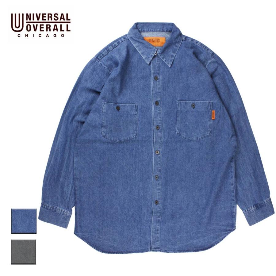 ユニバーサルオーバーオール デニムシャツ メンズ レディース シャツ デニム ブランド おしゃれ ワークシャツ 古着風 大きい 大きめ 無地 黒 濃紺 Uvs U A Suns Calif 通販 Yahoo ショッピング