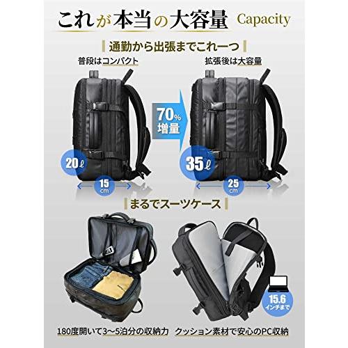 [NIQUEL]  大容量なのに疲れない  ビジネスリュック メンズ 防水 バックパック 拡張 3way 収納 多機能 リュック ビジネスバッグ 通勤 出張 通学 35l 15.6インチ｜sunset-k-t｜03