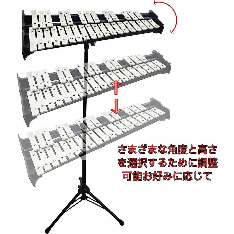 オルフ楽器 32音 鉄琴 グロッケン 卓上鉄琴 スタンド付き 折り畳み Glockenspiel 楽器 収納ケース付き 高さ調節可能 激安単価で 
