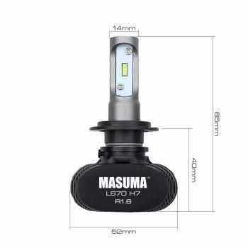 【MASUMA】H7 LEDヘッドライトバルブ 4000LM 6000K 車検対応 12V 18W専用 国産車　輸入車　ホワイトビーム　長寿命　2個入り 白　L670　LED BULB |  | 01