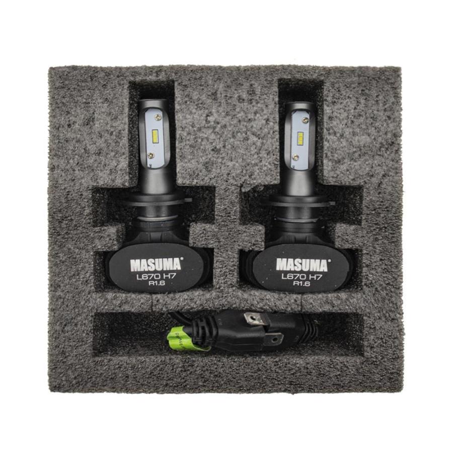 【MASUMA】H7 LEDヘッドライトバルブ 4000LM 6000K 車検対応 12V 18W専用 国産車　輸入車　ホワイトビーム　長寿命　2個入り 白　L670　LED BULB |  | 04