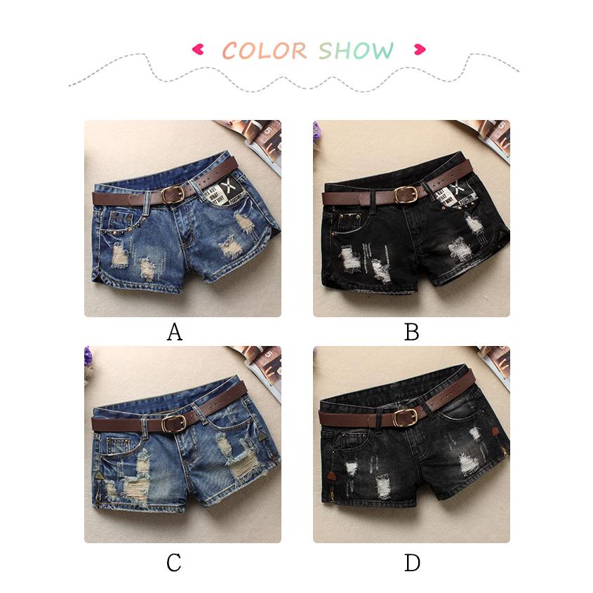 ショートパンツ デニム 短パン ベーシックデニム ダメージ加工 