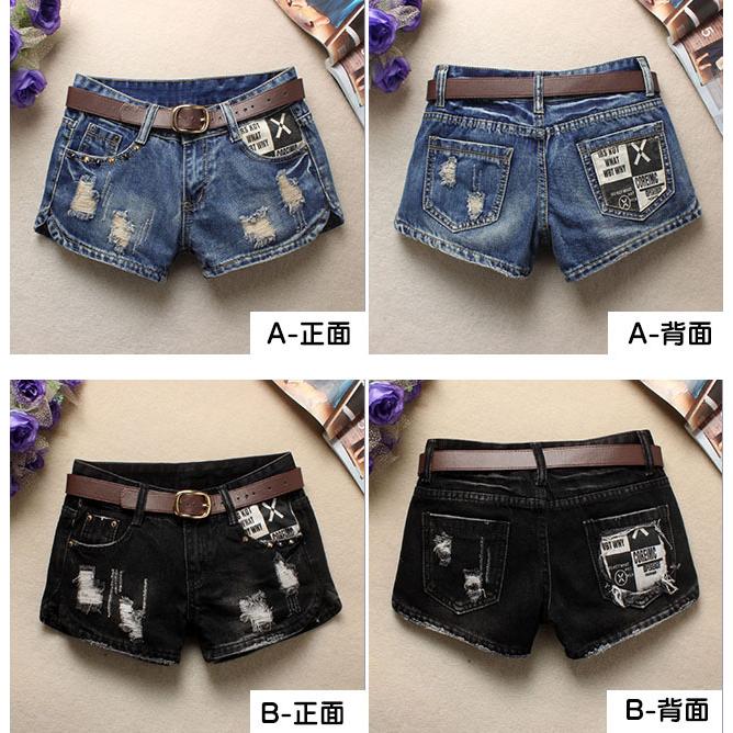 ショートパンツ デニム 短パン ベーシックデニム ダメージ加工