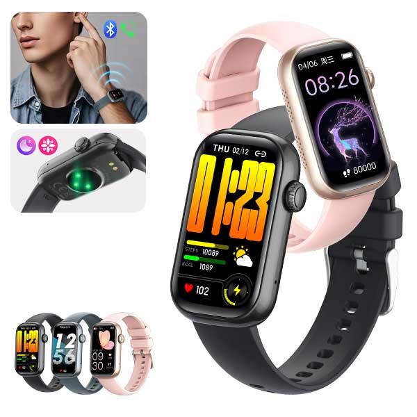 【最新型】スマートウォッチ 24時間運動健康管理 技適認証 通話機能 音楽再生 腕時計 防水 万歩計 カロリー消費 着信通知 父母の日 敬老の日 iphone android の商品画像