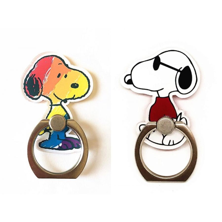 送料無料 可愛いスヌーピーのスマホリング 即納最大半額 Iring スマホスタンド 滑り防止に