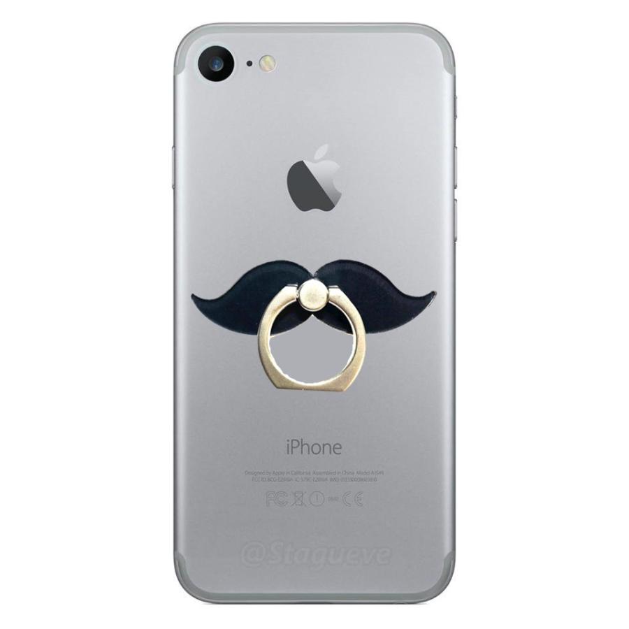 スマホリング 黒ヒゲ かわいい バンカーリング アイリング スタンド機能 ホールドリング 中古 Iphoneリング 携帯リング