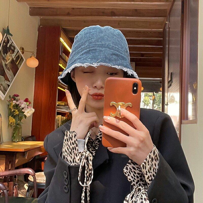 最新デザインの カジュアル ハット フリンジ メンズ レディース 帽子 デニム バケットハット おしゃれ 韓国 夏 秋 春 ファッション小物 キャンプ アウトドア スポーティ 可愛い ハット つば広帽子 カラー ブラック Www We Job Com