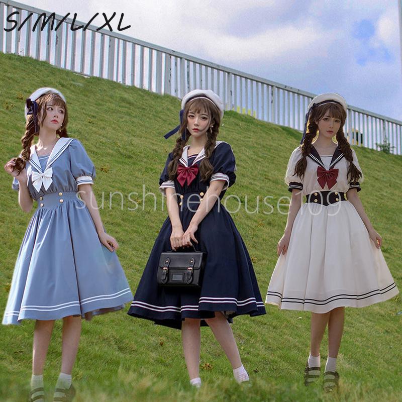 ワンピース 膝丈 レディース 半袖 ワンピース セーラー風 夏 ロングワンピ Jk 海軍風 シンプル 気質 スプリット ハイウエスト 着痩 Wnvs003 オフィス空間 通販 Yahoo ショッピング
