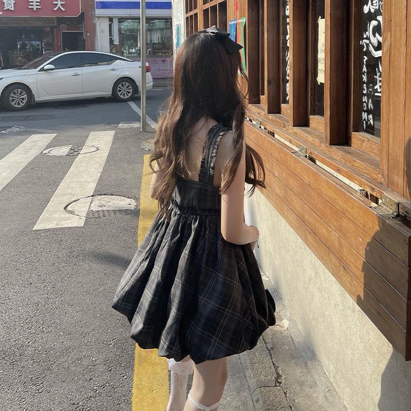 使い勝手の良い ワンピース チェック Jk 日常 可愛い コスチューム 女子高生 春 夏 女の子 Honeymoon Style