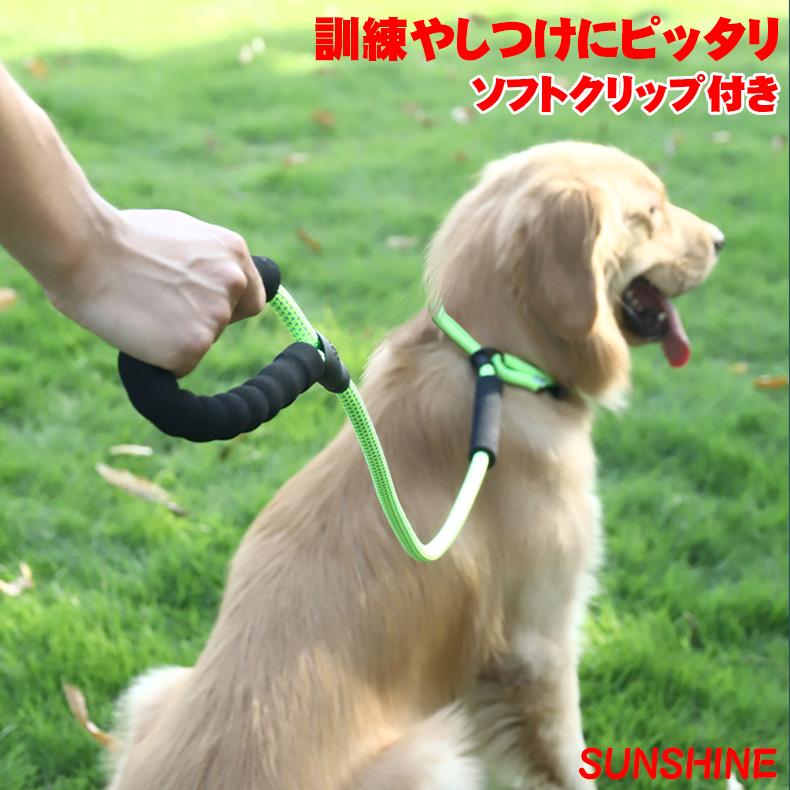 スリップリード 犬 ソフトなストッパー付きトレーニング用リード