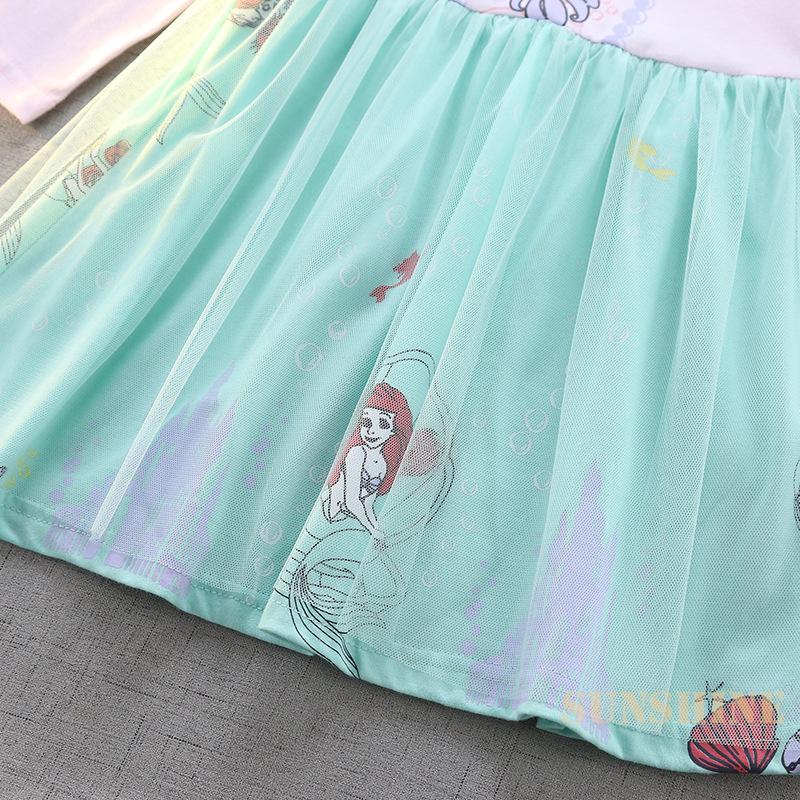 ワンピース 長袖 アリエル 子供用 なりきり キッズ 人魚姫 チュールスカート コスチューム プリンセスドレス コットン 肌に優しい 90 130cm Ke2521 Sunshine Sibata 通販 Yahoo ショッピング