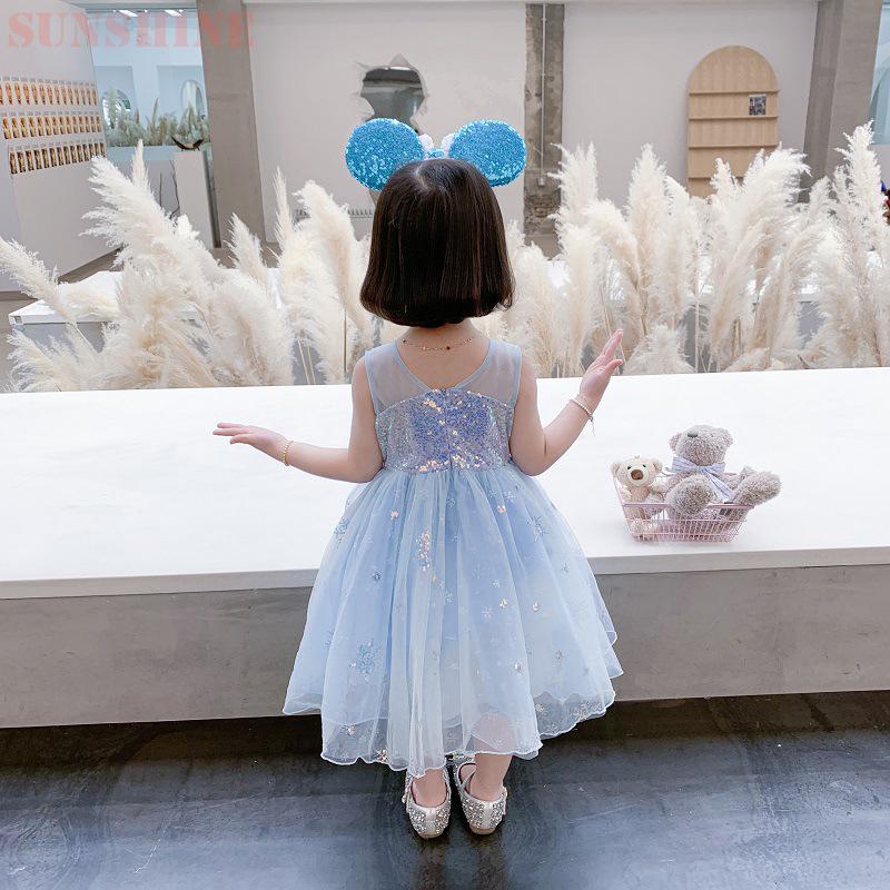 エルサ ワンピース 子供 ドレス 可愛い チュールスカート なりきり ハロウィン 姫様 高級感 キッズ キラキラ 普段着 100 140cm 割引