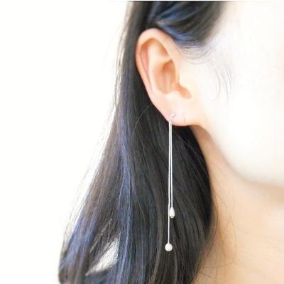 K18WG 18金 ホワイトゴールド パール ロングピアス ピアス 送料無料 