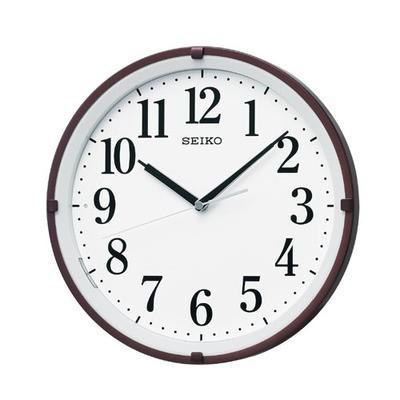 SEIKO CLOCK  セイコークロック 掛け時計 自動点灯 電波 アナログ 夜でも見える 茶メタリック KX205B｜sunshopsasaki