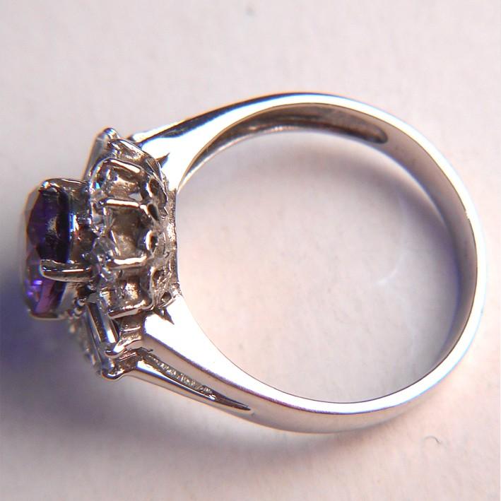 K14WG 指輪 ホワイトゴールド アメジストリング アメジスト1石