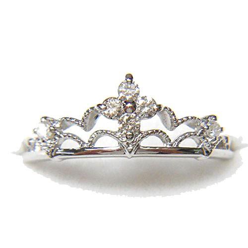 10金 K10WG 指輪 ダイヤモンドリング ダイヤモンド6石 0.14ct 