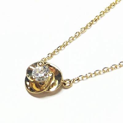 18金 K18YG ダイヤモンド HC プチネックレス 0.06ct 40.5cm 送料無料 誕生日