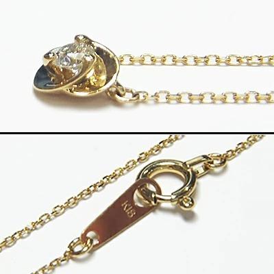 18金 K18YG ダイヤモンド HC プチネックレス 0.06ct 40.5cm 送料無料 誕生日_1