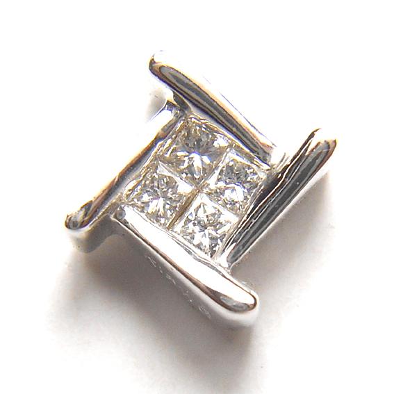 K18WG 18金 ピアス ダイヤモンド アクセサリー ミステリーセッティング 