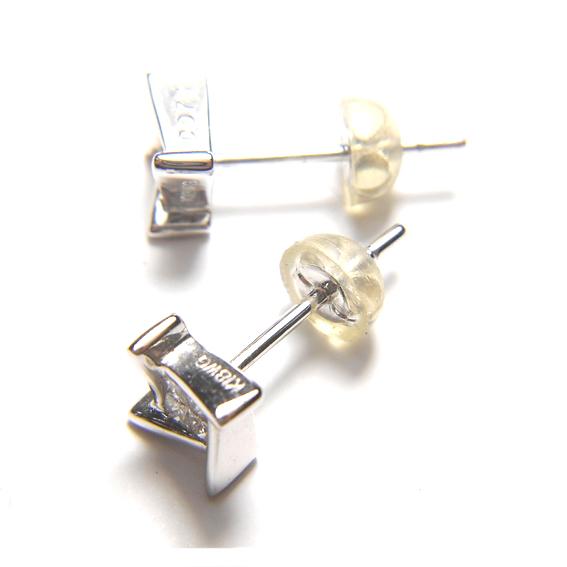 K18WG 18金 ピアス ダイヤモンド アクセサリー ミステリーセッティング 
