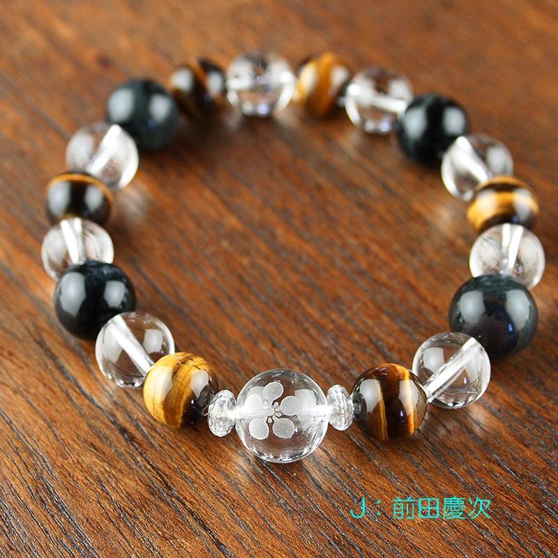 金運＆仕事運 パワーストーン 幕末志士＆ブレスレット 大玉彫刻水晶