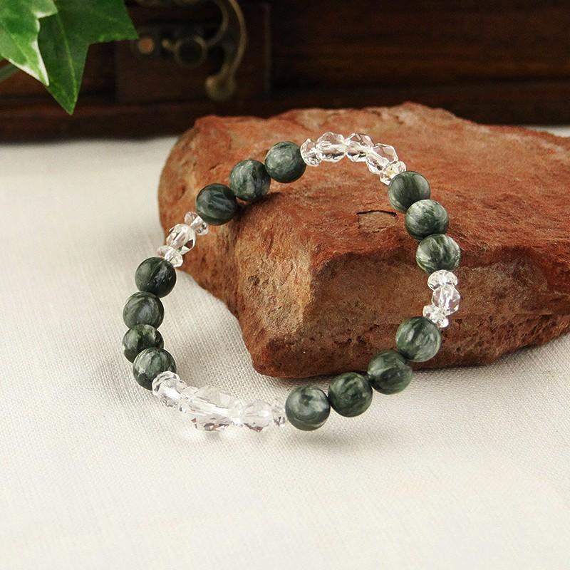 癒し パワーストーン 天使のセラフィナイトのデザインブレスレット