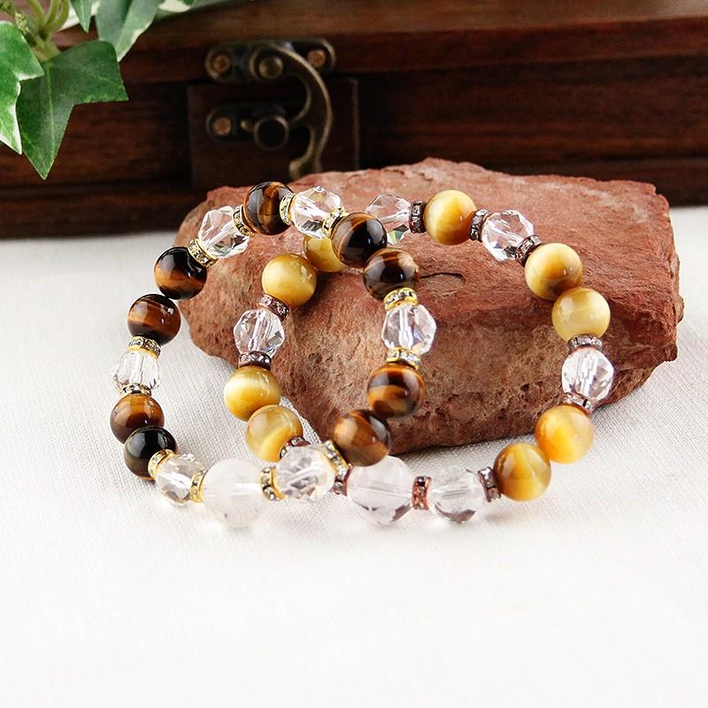 花柄タイガーアイブレスレット パワーストーン 花と蝶 彫刻水晶 選べる タイガーアイ デザイン