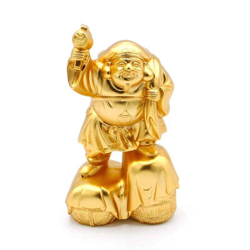 大黒様 大黒天 だいこく 像 福笹船付 24K 純金メッキ 御守り 大黒様 大黒天 だいこく 像 福笹船付 24K 純金メッキ 御守り
