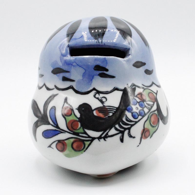 ②縁起物として人気のふくろうの藍色陶器製の貯金箱 Amazon.co.jp: ①縁起物として ふくろうの藍色陶器製の貯金箱